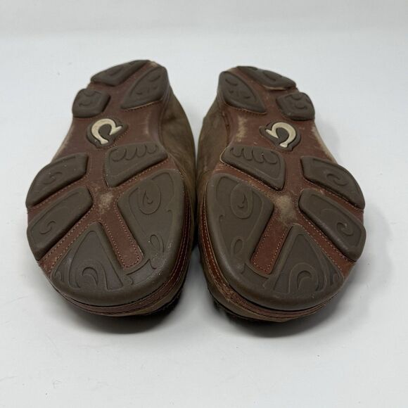 OluKai Moloa Shoes Mens 10 Brown Leather Slip On Moc Toe Casual Loafers main image 6